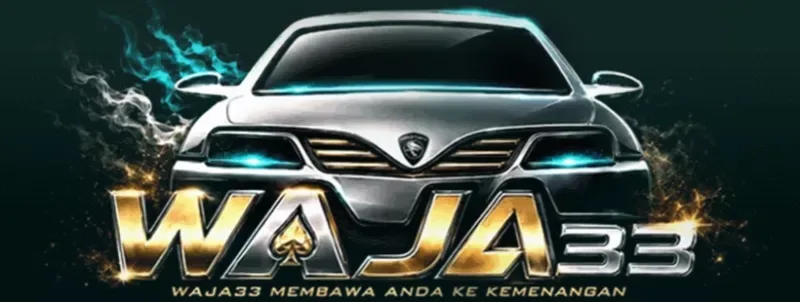 Waja33 casino logo with a silver Proton Waja car