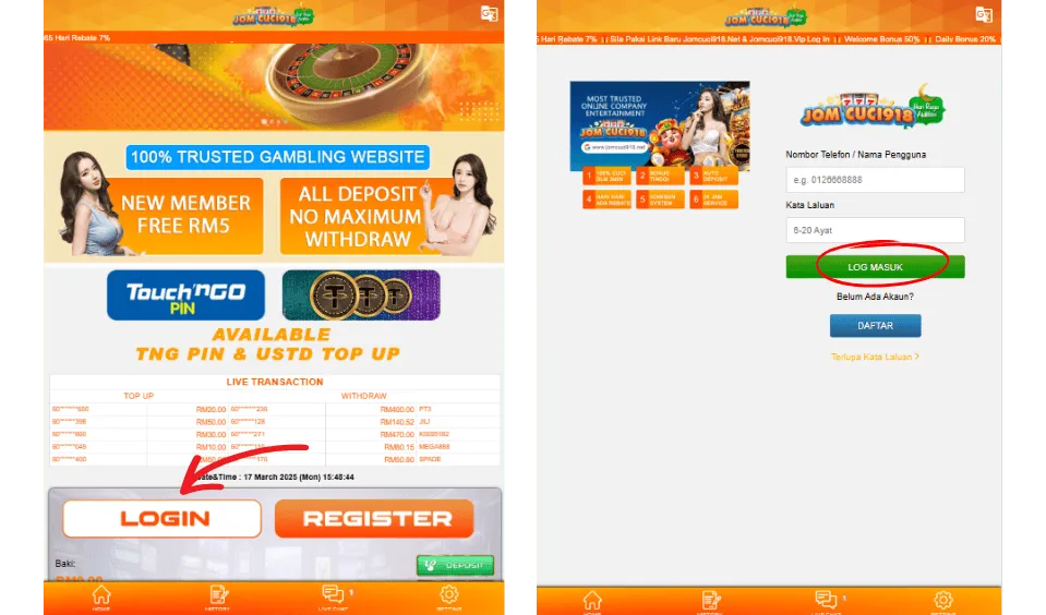 Jomcuci918 login
