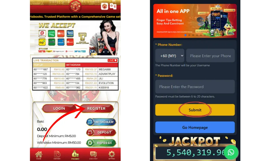 Manu888 register