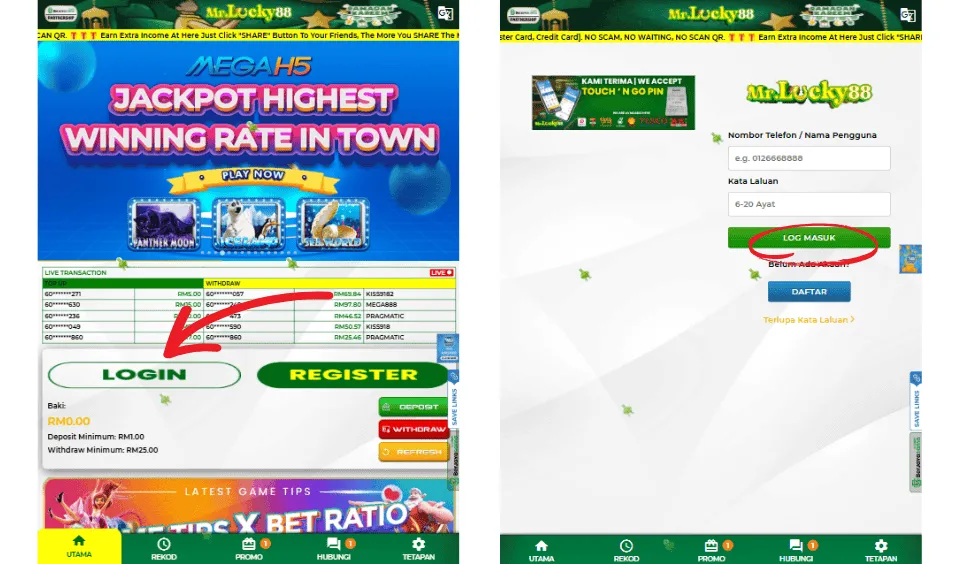 mrlucky88 login